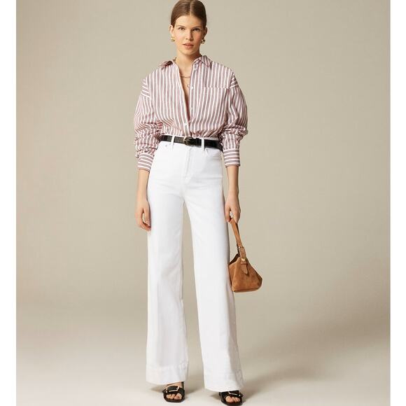 J.Crew 1996 New High-Rise Denim Trouser Jeans WMNS 25 White Semi-Stretch Zip Fly - Picture 1 of 8